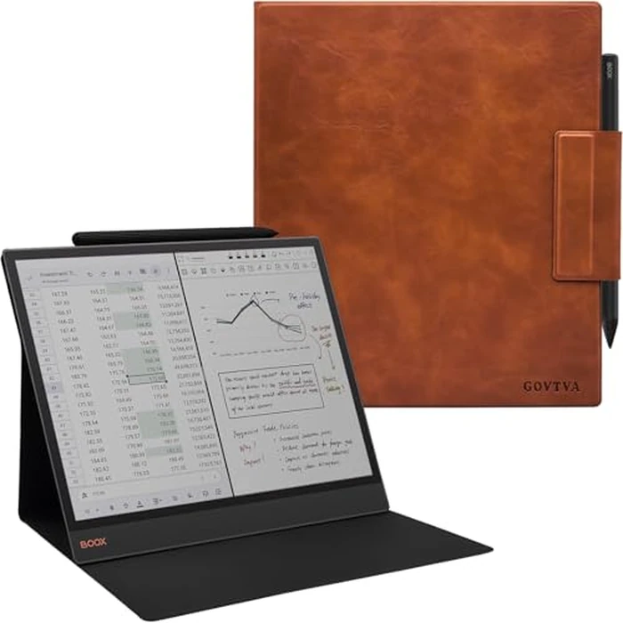 GOVTVA Magnetic Stand Case for Onyx Boox Tab X C 13.3 Color/Boox Note Max 13.3 (2025/2024 Released) Ultra-Thin Lightweight Leather Cover with Magnetic Pen Buckle, Auto Sleep/Wake (Vintage Brown) by GOVTVA - Image 1