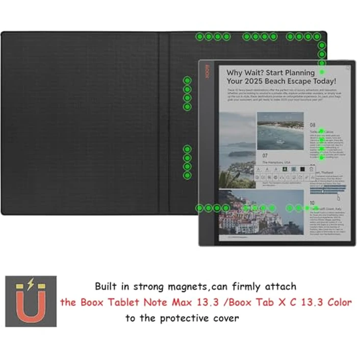 GOVTVA Magnetic Stand Case for Onyx Boox Tab X C 13.3 Color/Boox Note Max 13.3 (2025/2024 Released) Ultra-Thin Lightweight Leather Cover with Magnetic Pen Buckle, Auto Sleep/Wake (Vintage Brown) by GOVTVA - Image 2