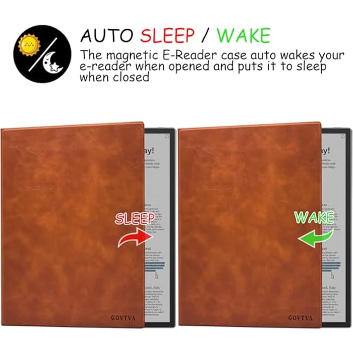 GOVTVA Magnetic Stand Case for Onyx Boox Tab X C 13.3 Color/Boox Note Max 13.3 (2025/2024 Released) Ultra-Thin Lightweight Leather Cover with Magnetic Pen Buckle, Auto Sleep/Wake (Vintage Brown) by GOVTVA - Image 5