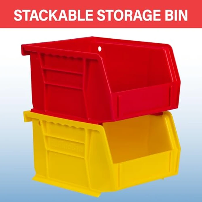 Akro-Mils 30210 AkroBins Plastic Storage Bins, Space-Saving Stackable Bins for Garage, Pantry, Craft Organization, 5" x 4" x 3", Stone, 24-Pack by Akro-Mils - Image 4