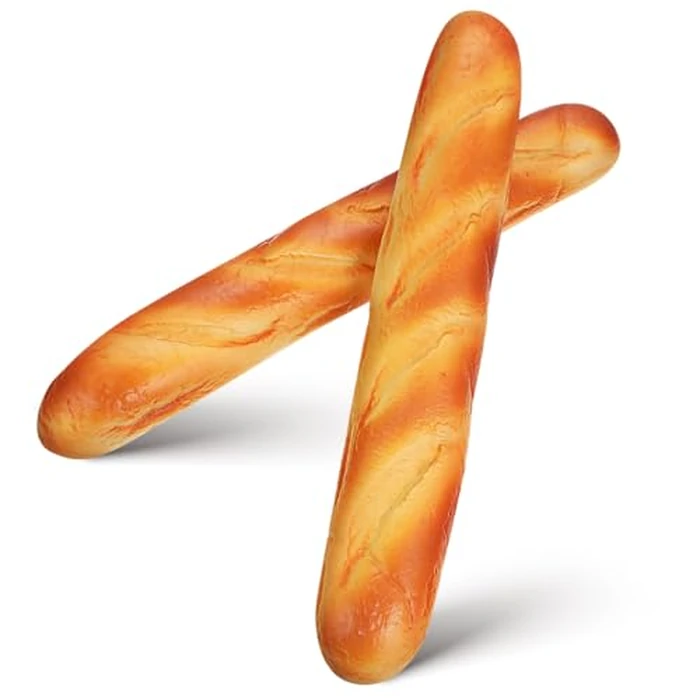 Ciieeo 2-Piece Fake Baguette Bread for Home Kitchen Decor, 13.5" Large Realistic Artificial French Loaf Food Model, Soft PU Squishy Simulated Bread for Photography Props, Bakery Window Display Staging by Ciieeo - Used - Like New condition - CA$15.30