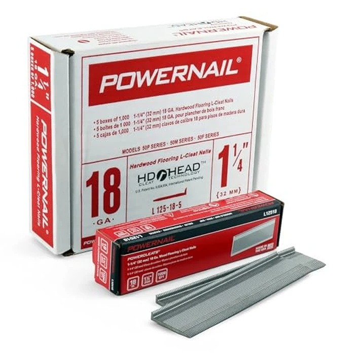 Powernail L125185 18-Gauge 1-1/4-Inch Length Powercleats L-Cleat Flooring Nails (Case of 5-1000ct boxes) by Powernail - Image 5