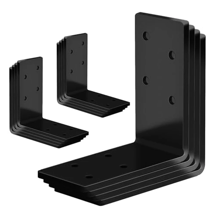 Andorm 12 Pack L Brackets 3x3 for Wood Framing, Heavy Duty Corner Angle, Corner Brace 90 Degree Iron Bracket for Wood Beam with Holes Outdoor Black by Andorm - Used - Like New condition - US$21.84