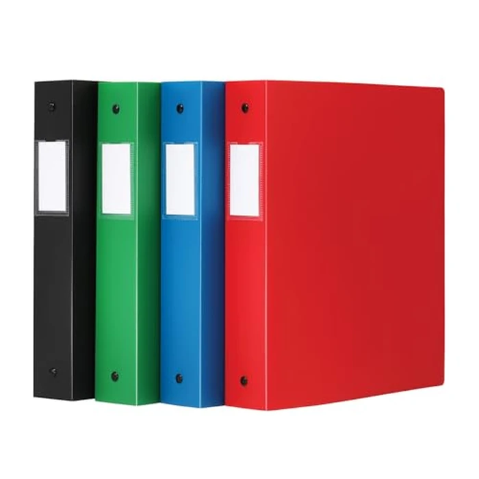 Oxford Flexible Binders, Binders for School and Office, Strong Flexible Poly, 4 Clear Pockets, Holds up to 350 Sheets, 1.5 inch Binder, 4 Assorted Colors: Black, Green, Blue and Red, 4-Pack (1009729) by Oxford - Used - Good condition