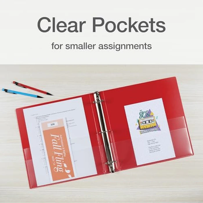 Oxford Flexible Binders, Binders for School and Office, Strong Flexible Poly, 4 Clear Pockets, Holds up to 350 Sheets, 1.5 inch Binder, 4 Assorted Colors: Black, Green, Blue and Red, 4-Pack (1009729) by Oxford - Image 3