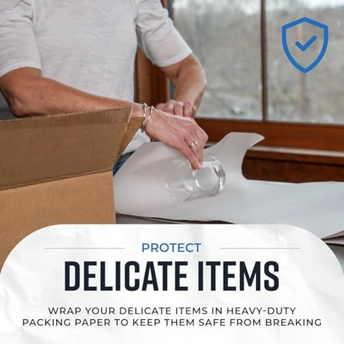 Bryco Goods Newsprint Packing Paper Sheets for Moving - 10lb - 320 Sheets of Newspaper Paper - Wrapping and Protecting Fragile Items, Box Filler, Shipping Supplies - 27" x 17" - Made in the USA by Bryco Goods - Image 3