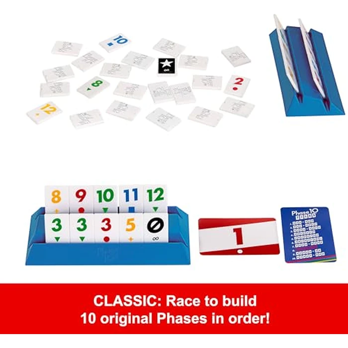 Mattel Games Phase 10 Tiles Game, Quick Family Rummy-Type Play with 32 Cards Featuring Unique Phases and Two Ways to Play, for 2-4 Players by Mattel Games - Image 5