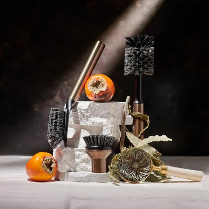 Curio Home Goods Ionic Brush Set, Magnetized to Stand Upright, Stainless Steel with Replaceable Heads, Bronze by Curio Home Goods - Image 7