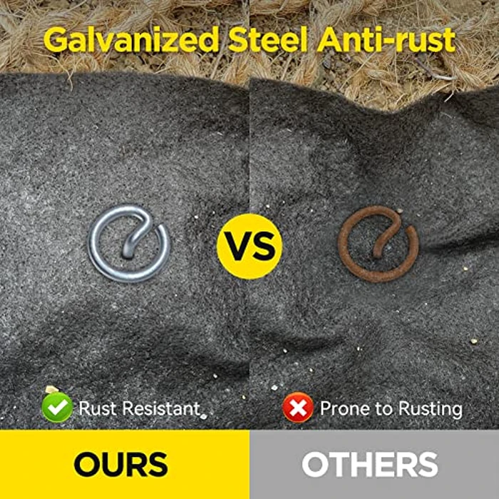 GZBEVITAR Landscape Fabric Pins, Thickened 8 Gauge Circle Top Landscape Pins, Not Easy to Bend 6 inch Galvanized Landscape Fabric Stakes, More Holding Power Than U-Shape Garden Staples (240) by GZBEVITAR - Image 3