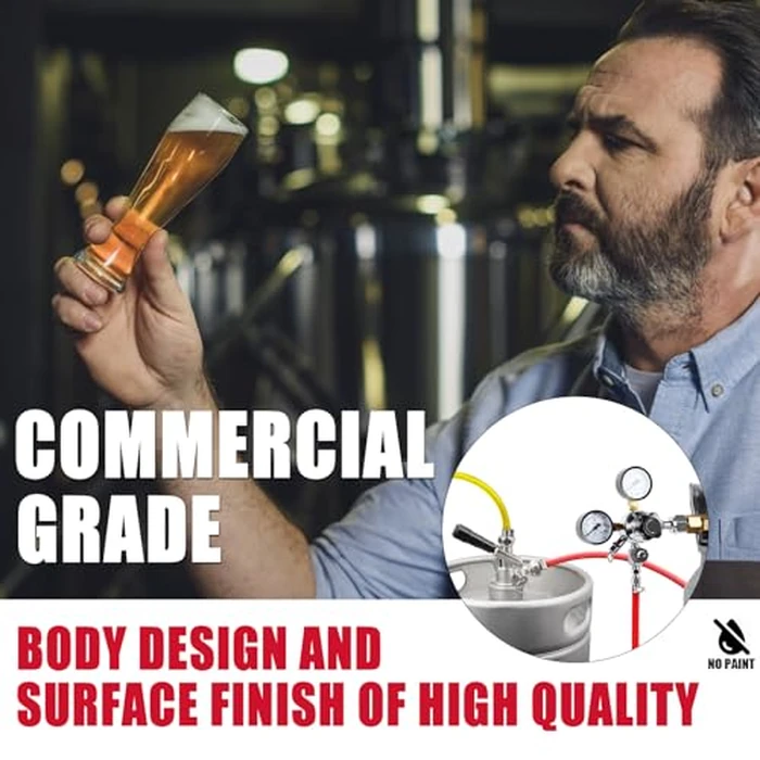 MRbrew All 304 Stainless Steel Keg Coupler, Commercial Sankey Kegerator D System Keg Tap Dispenser for I.D 5/16'' Draft Beer Line Gas Brewing Tubing with Check Valve Sealing Washer Hose Clamp by MRbrew - Image 6