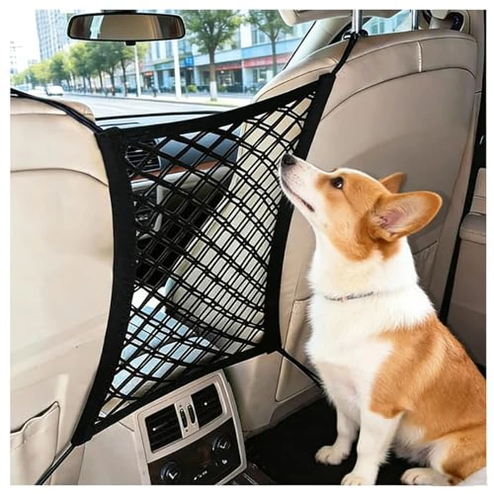 DYKESON Dog Car Net Barrier Pet Barrier with Car Mesh Organizer for Dog & Child, Safety Divider with Storage Pouch, Easy Install for Cars & SUVs by DYKESON - Used - Very Good condition