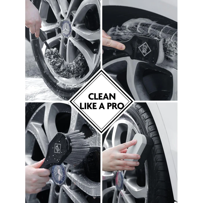 Fantasticlean 7PCS Car Wheel Cleaning Pro Kit, Tire Brush, Soft-bristled Rims Brush, Microfiber Bendable Brush, Double-Ended Detailing Brush, and Detailing Pads, Scratch-Free & Multipurpose by Fantasticlean - Image 8