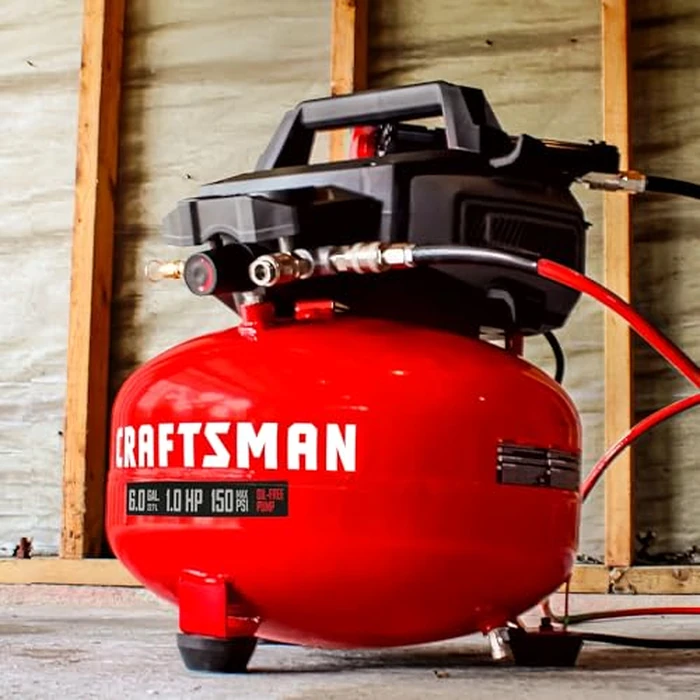 Craftsman Air Compressors 6 Gallon Portable Pancake Air Compressor,Oil Free Max 150 Psi 1.0HP 2.6 CFM@90PSI Electric Air Compressor Shop Air Compressor, CMXECXA02106410 by CRAFTSMAN - Image 9