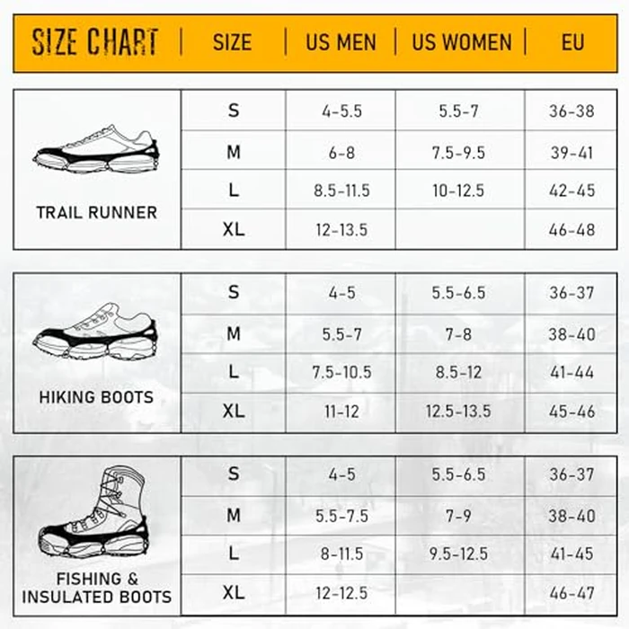 Pecube Ice Cleats for Shoes and Boots Winter Traction Cleats Men Women Anti Slip Ice Grips Boot Chains Crampons for Hiking Walking Outdoor on Snow and Ice (Silver, S) by Pecube - Image 2