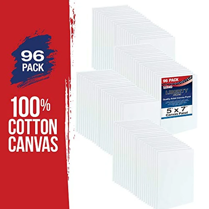 U.S. Art Supply 5 X 7 Inch Art Canvas Board Panels 96 Pack - 8 Ounce Heavyweight Cotton Acid Free Canvases for Painting Acrylics and Watercolor (1 Case of 96 Single Canvas Painting Panels) by U.S. Art Supply - Image 2
