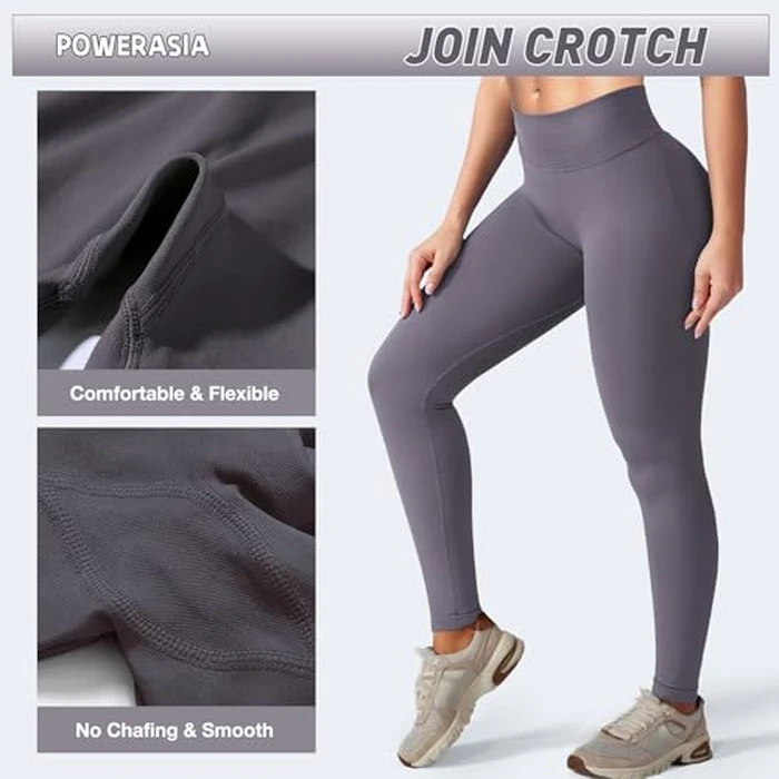POWERASIA Seamless Impact Leggings Hidden Scrunch Butt Lifting Leggings for Women Booty Workout Tights Mid Low Waist Tummy Control Compression Fitness Gym Womens V Back Yoga Pants by POWERASIA - Image 5