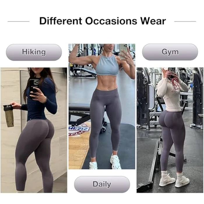 POWERASIA Seamless Impact Leggings Hidden Scrunch Butt Lifting Leggings for Women Booty Workout Tights Mid Low Waist Tummy Control Compression Fitness Gym Womens V Back Yoga Pants by POWERASIA - Image 6