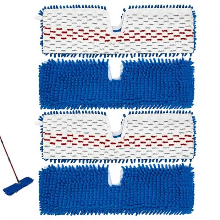 4 Pack Mop Replace Head for Ocedar Hardwood Floor'n More 3-Action Flip Mop,Mop Heads Replacements for Dry Wet Use,Chenille&Microfiber Double Sided Mop Refills,Reusable Mop Pad for Multi Surface Floor by Aiyiried - Used - Like New condition