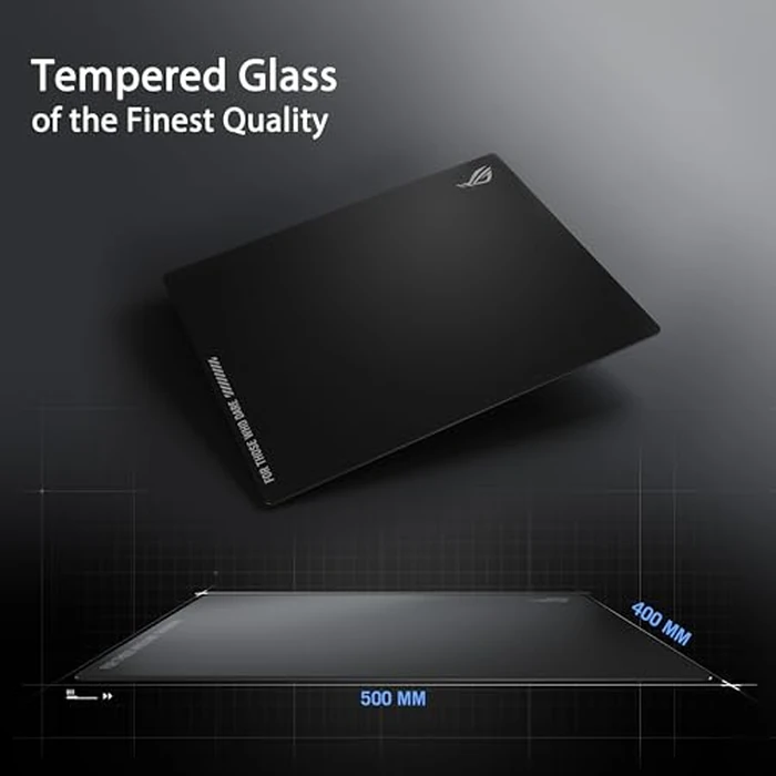 ASUS ROG Moonstone Ace L Glass Gaming Mouse Pad - 19.7” x 15.7”, Ultra-Smooth Matte Tempered Glass for Quiet Ultrafast Glides, Impact/Scratch Resistant, Easy to Clean, Anti-Slip Silicone Base - Black by ASUS - Image 2