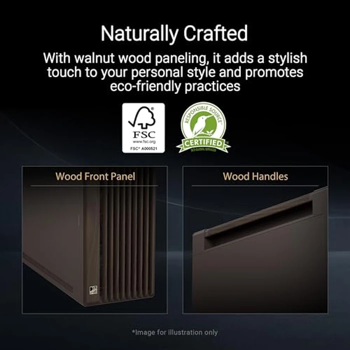 ASUS ProArt PA602 Wood Edition Retro Brown E-ATX Mid-Tower Case with Tempered Glass, 440 mm GPU Support, 420 mm Radiator & 3 Pre-Installed Fans by ASUS - Image 2