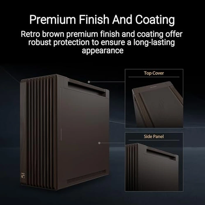 ASUS ProArt PA602 Wood Edition Retro Brown E-ATX Mid-Tower Case with Tempered Glass, 440 mm GPU Support, 420 mm Radiator & 3 Pre-Installed Fans by ASUS - Image 3