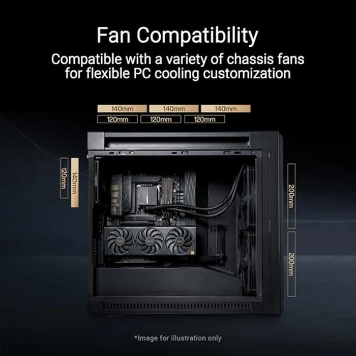 ASUS ProArt PA602 Wood Edition Retro Brown E-ATX Mid-Tower Case with Tempered Glass, 440 mm GPU Support, 420 mm Radiator & 3 Pre-Installed Fans by ASUS - Image 6