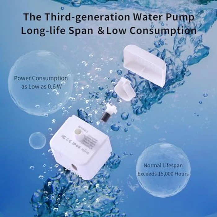 Cat Water Fountain Stainless Steel,3 L/ 101 oz Pet Water Fountain with 5-Stage Circulating Filtration System,Cat Fountain with Quiet Pump for Cats, Dogs (4 Filters + 4 Sponges) by VIVIDORAMA - Image 6