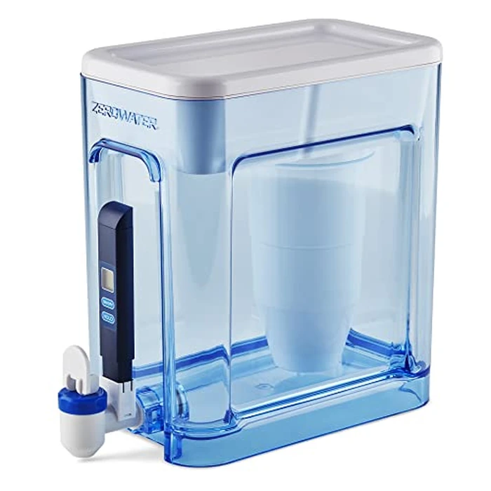 ZeroWater 22-Cup Ready-Read 5-Stage Water Filter Dispenser with Instant Read Out - 0 TDS for Improved Tap Water Taste - IAPMO Certified to Reduce Lead, Chromium, and PFOA/PFOS by ZeroWater - Used - Good condition