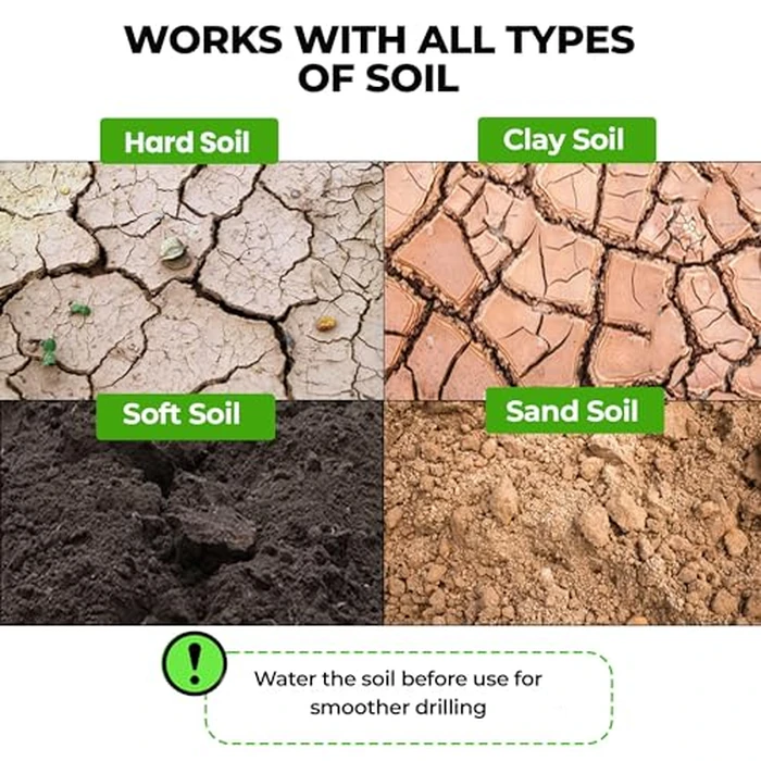 K-Brands Auger Drill Bit for Planting - 4 x 12 Inch - Garden Spiral Hole Drill Planter for Bulb Planting, Bedding Plants, Umbrella Holes - 3/8 Inch Hex Drive Drill by K-Brands - Image 3