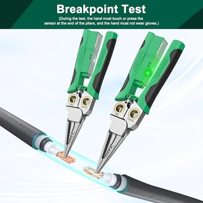 GADO Pro 8-in-1 Wire Stripper/Cutter with Voltage Tester & Dual Alarms - Heavy Duty 12-250V AC/DC Electrical Tester for Hot/Neutral Wires - Electrician, HVAC, Car Repair Tool (Green) by GADO - Image 4
