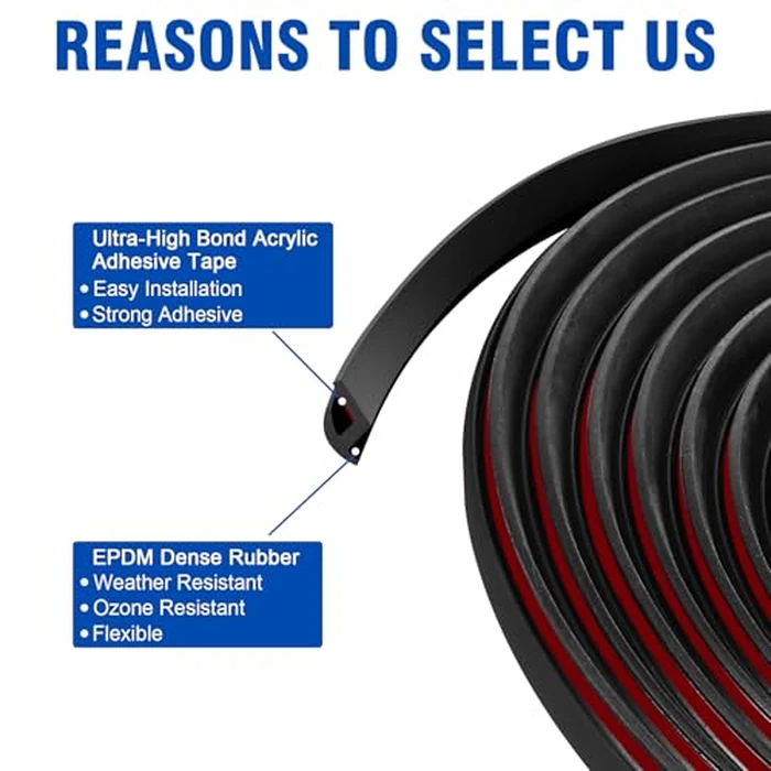 MYFAMIREA Fender Flare Edge Trims, 33Ft EPDM Fender Flares Rubber Seal for Car and Truck Wheel Wells with Automotive Adhesive Grade Tape Bonds T-Style Universal Rubber Trim Edging by MYFAMIREA - Image 3