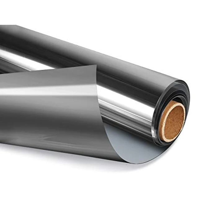 HIDBEA One Way Privacy Window Film, Daytime Mirror Reflective Heat Control UV Sun Blocking Non-Adhesive Static Cling Window Tint for Home and Office(Black-Silver, 17.5 Inch x 6.5 Feet) by HIDBEA - Image 1