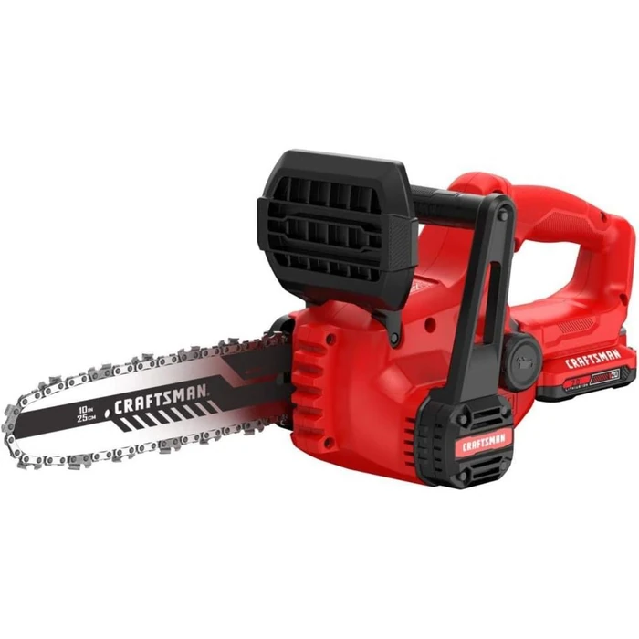 Craftsman CMCCS610D1R V20* Cordless 10 in. Chainsaw Kit (2.0Ah) - Red/Black by Craftsman - Image 1