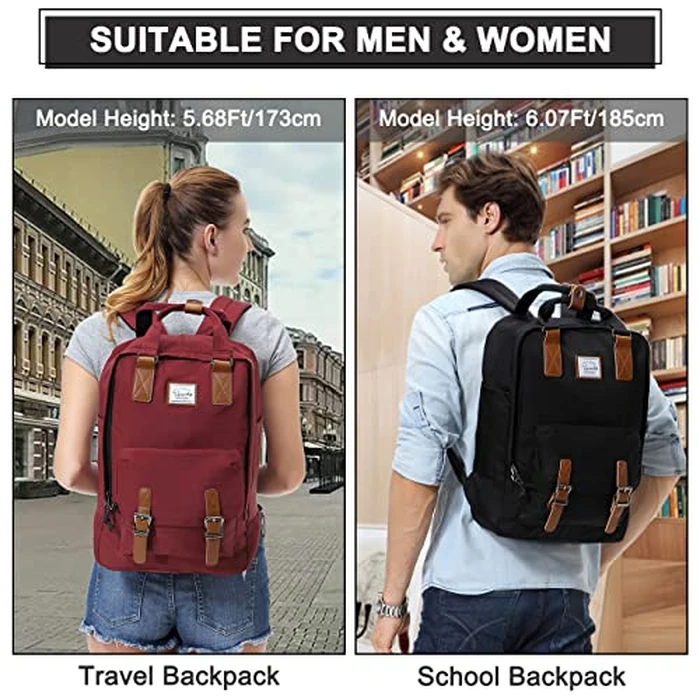 VASCHY Laptop Backpack for Men Women,15.6inch Water Resistant School Bookbag Casual Travel Daypack Work Rucksack for Business Teacher College Teens Girls Boys Black by VASCHY - Image 6