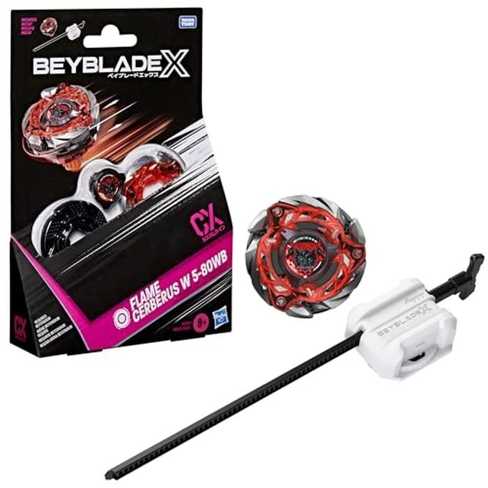 BEY BLADE X Flame Cerberus W 5-80WB CX Starter Pack Set, Takara Tomy Stamina Type Top and Launcher, Battling Tops Game Toys, Ages 8+ by Beyblade - Used - Very Good condition - US$13.71