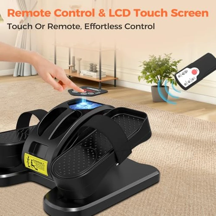 ESL Under Desk Elliptical - Portable Leg Exerciser with Pedal Strap for Seniors, Compact Seated Elliptical with Remote Control, LCD Display Electric Elliptical by E-Shine Leisure - Image 4