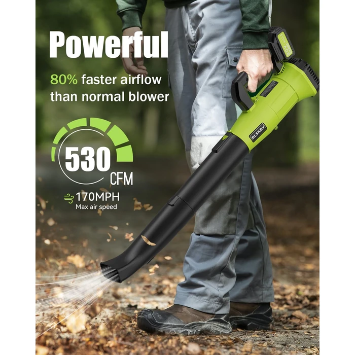 BLSKBY Leaf Blower Cordless with 2 Batteries, 20V Cordless Leaf Blower with 7 Variable Speed for Lawn Care, Yard, Patio & Leaves Cleaning by blskby - Image 2