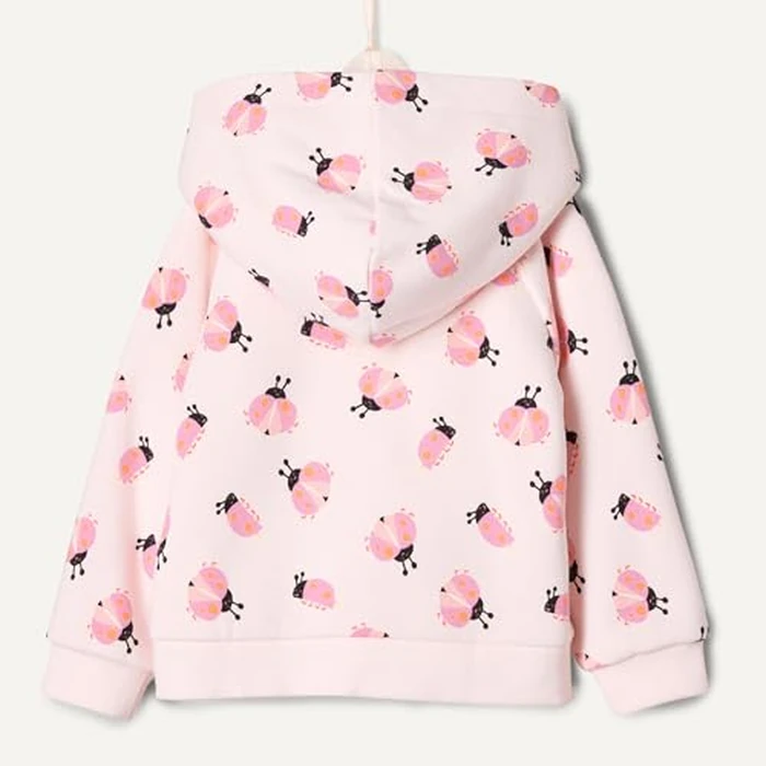 Amazon Essentials Unisex Babies' French Terry Zip Hoodie Sweatshirt, Pale Pink Ladybugs, 12 Months by Amazon Essentials - Image 6