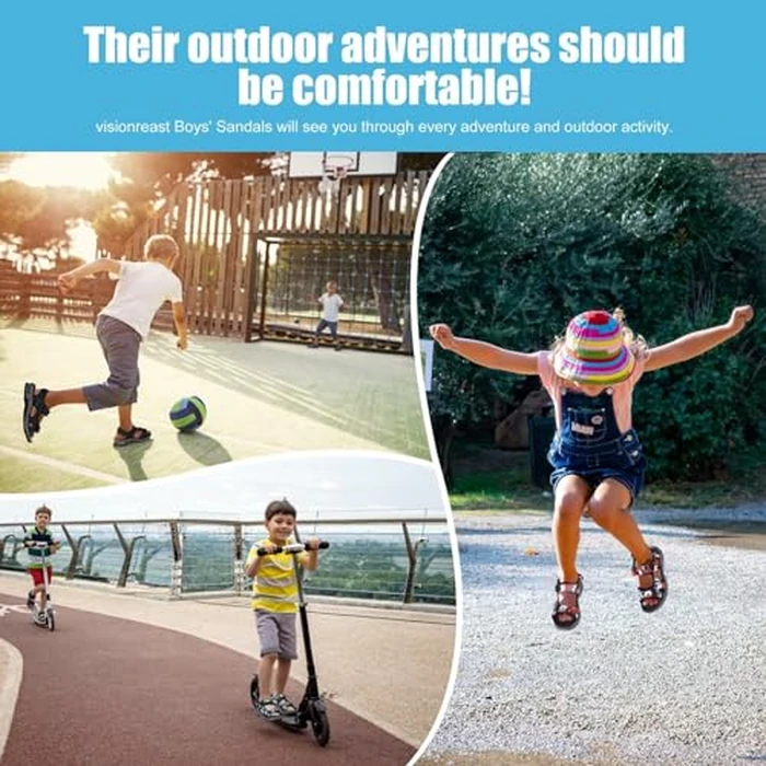 Visionreast Boys Camouflage Print Kids Fashion Sport Sandals Outdoor Athletic Casual Beach Shoes Black 5 Big Kid(38) by visionreast - Image 6