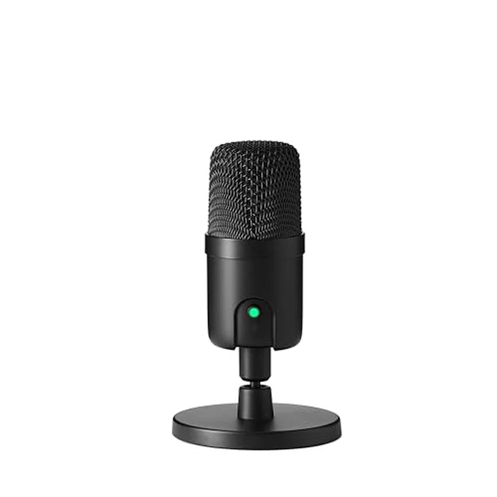 Amazon Basics USB Condenser Microphone for Streaming, Recording, and Podcasting on PC, Plug and Play, Cardioid Pickup, Adjustable Stand with 360 degrees Rotation, Clear Sound, 5.8 x 3.4 inches, Black by Amazon Basics - Used - Very Good condition