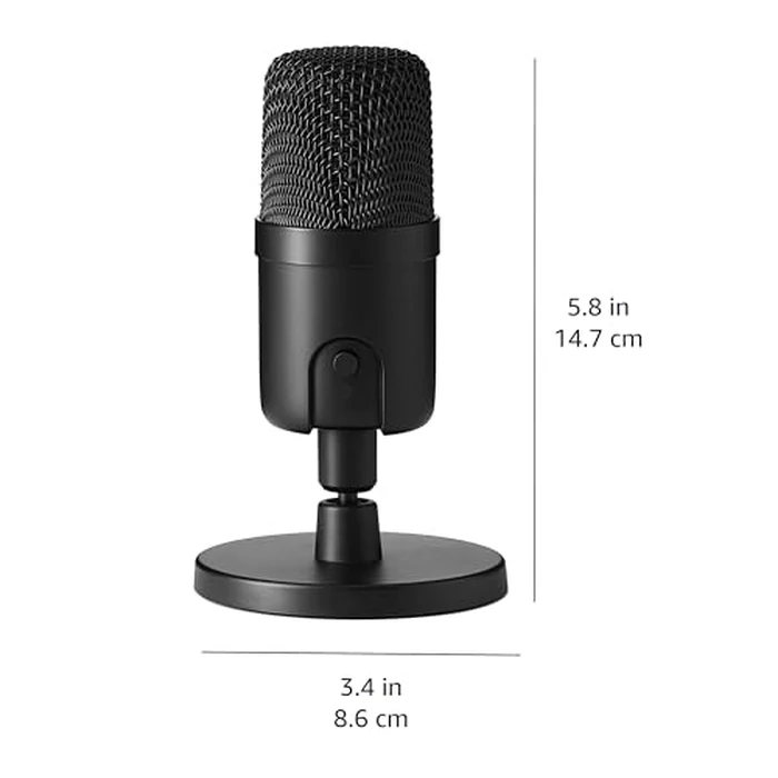 Amazon Basics USB Condenser Microphone for Streaming, Recording, and Podcasting on PC, Plug and Play, Cardioid Pickup, Adjustable Stand with 360 degrees Rotation, Clear Sound, 5.8 x 3.4 inches, Black by Amazon Basics - Image 4