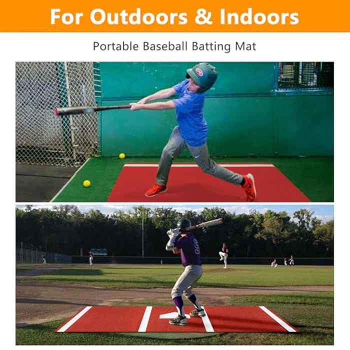 Cocepazys Baseball Hitting Mats Baseball Home Plate Mat, Baseball Batters Box Mat Baseball Mats for Hitting Non-Slip Batting Mat (Red) by Cocepazys - Image 6