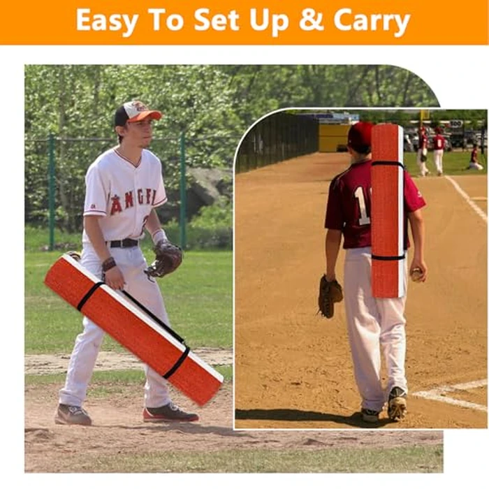 Cocepazys Baseball Hitting Mats Baseball Home Plate Mat, Baseball Batters Box Mat Baseball Mats for Hitting Non-Slip Batting Mat (Red) by Cocepazys - Image 7