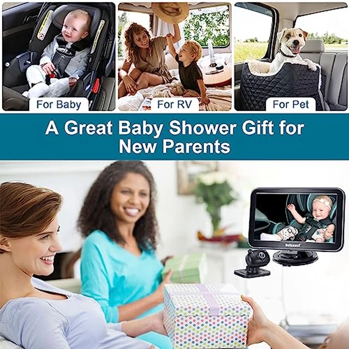 DoHonest Baby Car Camera 7-Inch: USB Plug and Play Easy Setup 360 Degree Rotating Backseat Camera Two Kids HD 1080P Rear Facing Car Seat Cameras Clear Night Vision -V9 by DoHonest - Image 7