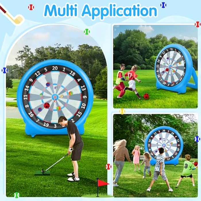 6FT Inflatable Dartboard, Giant Kick Darts Soccer Darts Golf & Throw Dart with Air Pump, Giant Outdoor Games, Blow up Soccer Dart for Yard Party Large Dartboard for Kids & Adults 20+Games by KIKILIVE - Image 3