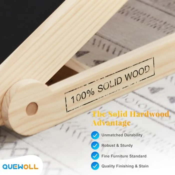 Dog Ramp for Bed and Couch- 5-Height Adjustable Pet Ramp for Small to Large Dogs, Lightweight Portable Dog Ramp for car, Couch & Beds-Great for Pets of All Ages (Wood, 115) by Quewoll - Image 2