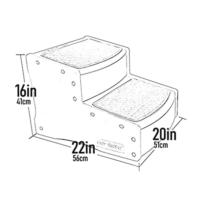 Pet Gear Easy Step II Extra Wide Pet Stairs, 2 Step for Dogs/Cats up to 200 pounds, Removable/Washable Carpet, Easy Assembly (No Tools Required), Sand Dune by PET GEAR INC - Image 2