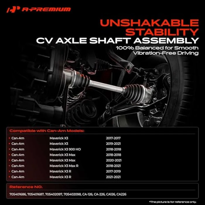 A-Premium Pair (2) Front CV Axle Shaft Assembly Compatible with Can-Am Maverick X3 2017 2019-2021, Maverick X3 900 HO 2018, Maverick X3 Max/X3 R, 4X4 Models, Driver and Passenger Side by A-premium - Image 2