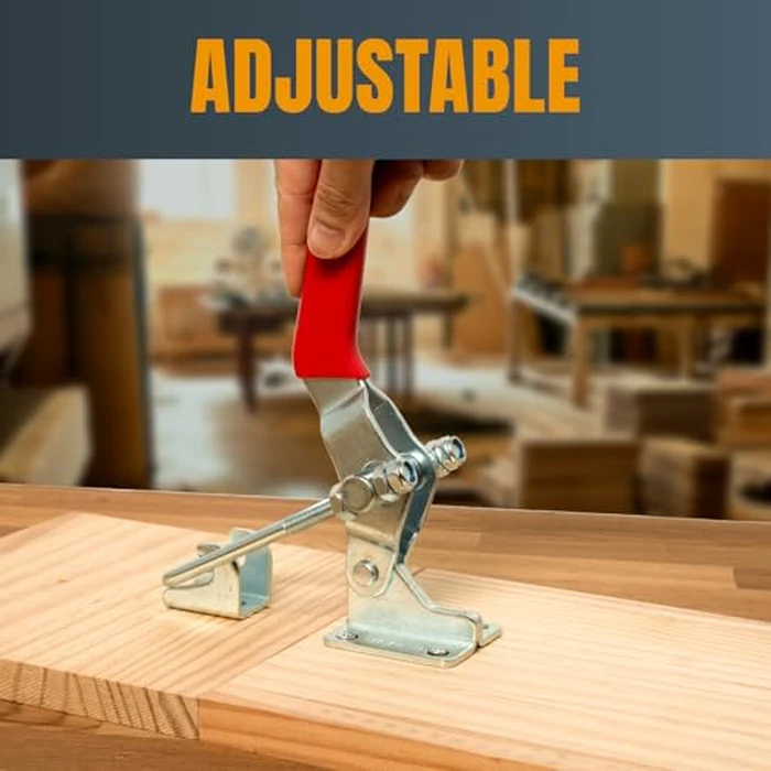 POWERTEC 1PK Toggle Clamp, 2000 lbs Holding Capacity, 40341 Adjustable U Bolt Latch w/ Antislip Hand Grip for Woodworking Jigs & Fixtures, Smoker, Tire Carrier, Tool Box, Cabinet (20306) by POWERTEC - Image 2