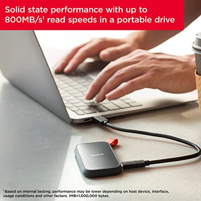 SANDISK 1TB Portable SSD - Up to 800MB/s, USB-C, USB 3.2 Gen 2, Updated Firmware - External Solid State Drive - SDSSDE30-1T00-G26 by Sandisk - Image 4